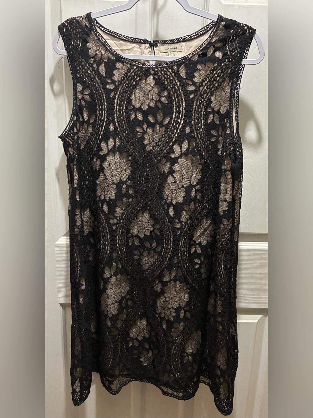 Max Studio Black Lace Detail Top